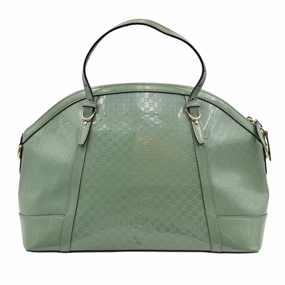 Gucci Handbags - GUCCI MICROGUCCISSIMA NICE PATENT LEATHER DOME SATCHEL – GREEN